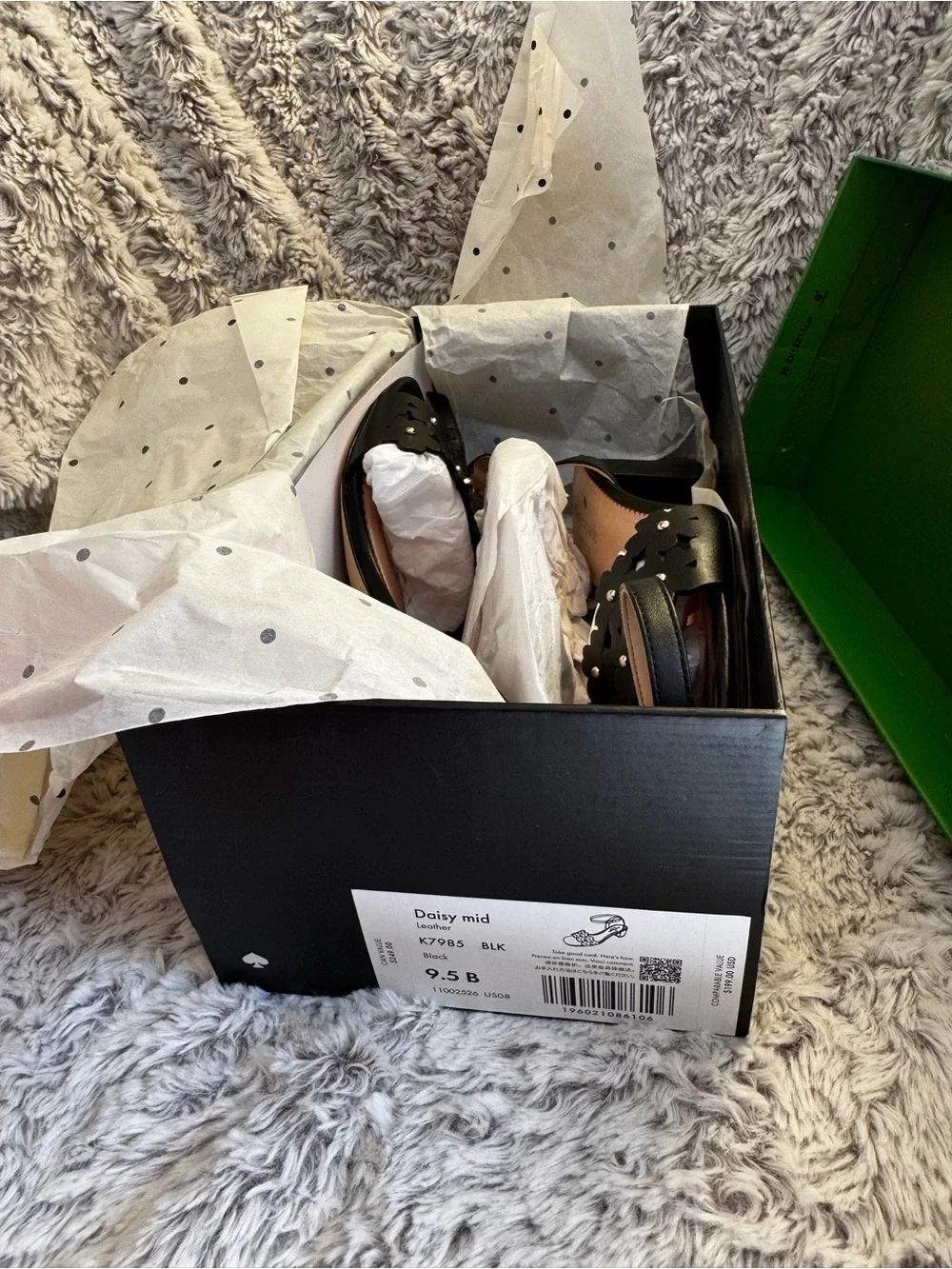 Kate Spade New York Daisy Mid Sandal for Women Black Block Heel 9.5B